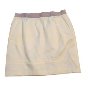 Plastic Island Cream Mini Skirt- Size M (6)